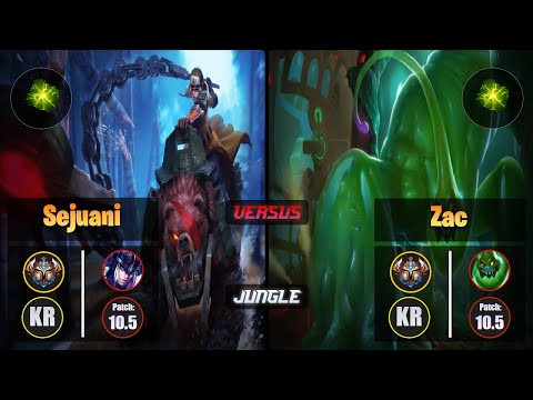 Challenger SEJUANI [Aftershock] (Jungle) VS  ZAC - Challenger KR Patch 10.5