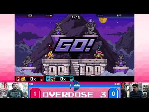 Smash Overdose 3 - Rice (Zetterburn) vs Dubs (Kragg) - Rivals Winners Finals