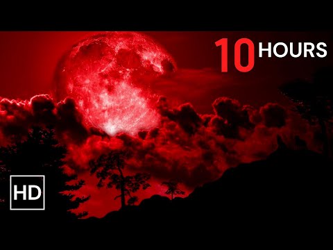 10 HOURS of Relaxing Red Moon Music • Soothing Vibes • Deep Sleep, Meditation, Insomnia (HD)