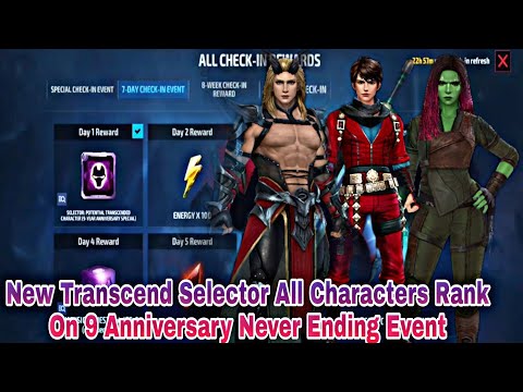 New Transcend Selector All Characters Rank On 9 Anniversary Never Ending Event - Marvel Future Fight
