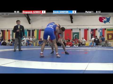 65 KG QF - Shagapuly Azamat (KAZ) vs Narek Sanoyan (ARM)