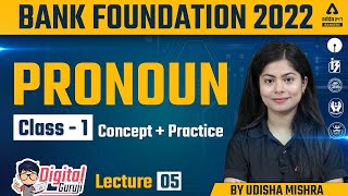 Pronoun English Grammar Concept + Practice  | English by Udisha Mishra | Bank Foundation Classes #5
