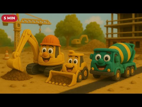 Pojazdy budowlane dla dzieci – Koparka, Spychacz, Wywrotka i więcej!