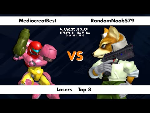 NXT LVL Gaming 6 - Losers Top 8 - MediocreatBest (Samus) vs RandomNoob579 (Fox) - SSBM Smash Melee