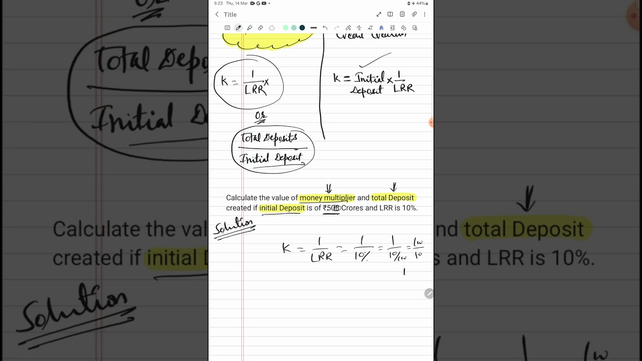 Money/Deposit Multiplier। Credit/money creation।Banking।Macro Economics CBSE Class 12 #shorts