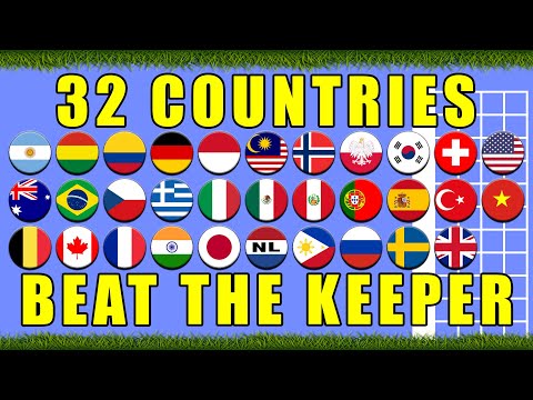 Beat the Keeper marble race with 32 countries / Marble Race King