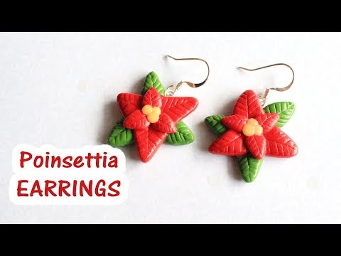 Poinsettia Earrings (FIMO craft tutorial) // VLOGMAS DAY 5