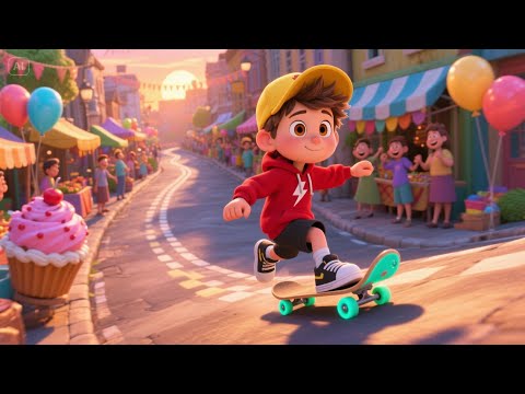 Skateboard Zip on the Zigzag Street | Exciting Kids Song | Fun Roller Skating Adventure