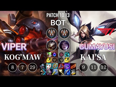 HLE Viper Kog'Maw vs T1 Gumayusi Kai'Sa Bot - KR Patch 10.13