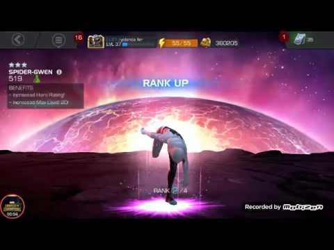Rank 2 for 3 star spider Gwen and level up