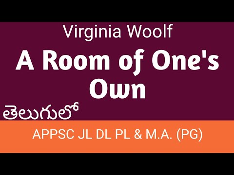 A Room of One's Own by Virginia Woolf summary in Telugu Video