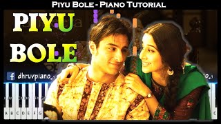 PIYU BOLE (Parineeta) || Piano Tutorial + Sheet - YouTube