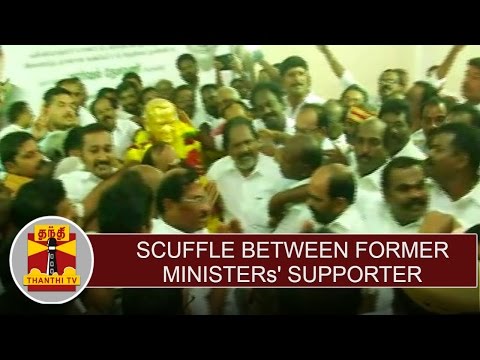 Scuffle between former ministers' supporter during floral tribute to Marshal Nesamony