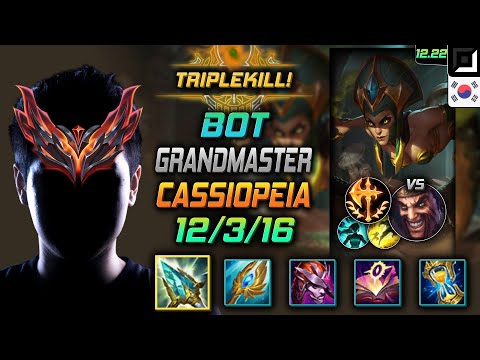 GrandMaster Bot Cassiopeia Build Rod of Ages Conqueror - Cassiopeia Bot vs Draven - LOL KR 12.22