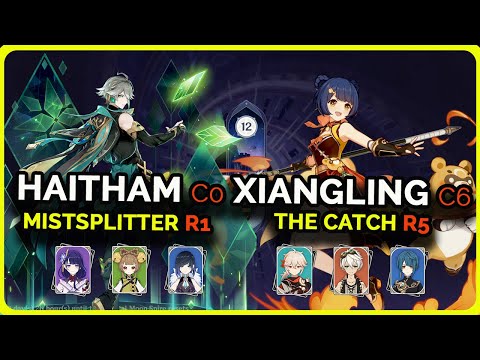 Alhaitham C0 Hyperbloom & Xaingling C6 Reverse Vape Spiral Abyss floor 12 genshin impact