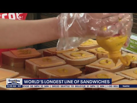 New Guinness World Record: World's longest line of sandwiches | FOX 13 Seattle