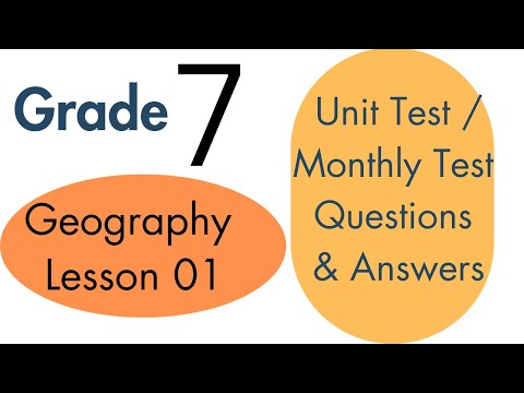 Grade 7 Geography English Medium Lesson 1 Unit Test Monthly Test Questions and Answers