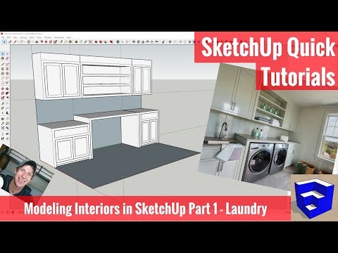 Modeling Interiors in SketchUp Part 1 - Laundry Room Model