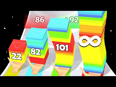 FABRIC STACK 3D: Level Up Stack Run Number Games (All Levels)