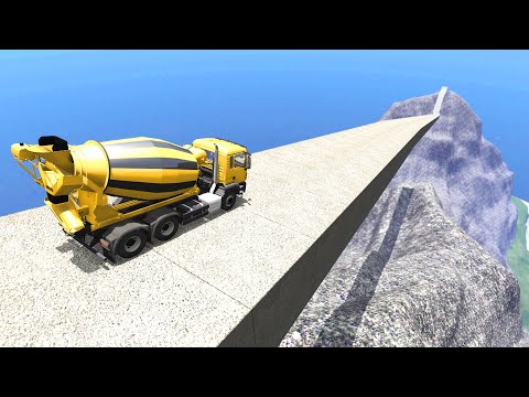 Impossible Loop Bridge Stunt - Cars vs Deep Water - BeamNG.Drive