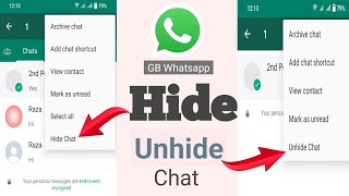 GB whatsapp chat hide kaise kare | gb whatsapp chat lock 2023