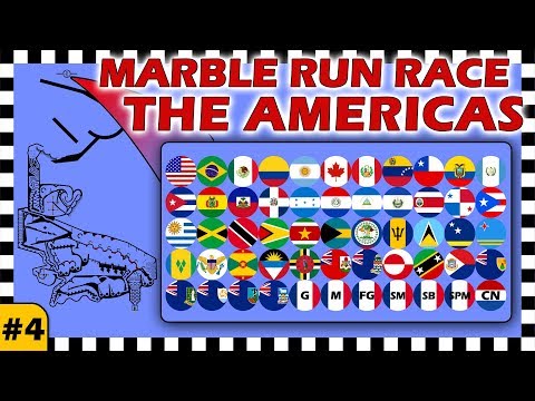 Country Balls Marble Run Race The Americas - Race 4 of 6 - Algodoo