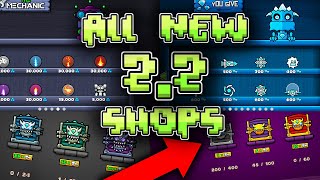 ALL NEW SHOPS UNLOCKED! VAULTS, SHARDS, ORBS, DIAMONDS, MORE! (2.2 RELEASE) Geometry Dash 2.2