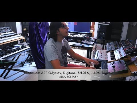 EXPANSION (excerpt): Roland JU-06, SH-01A, ARP Odyssey, Digitone, Digitakt, Tantra