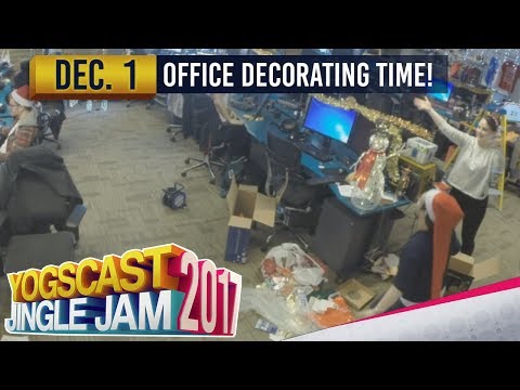 Office Cam Decorating! - YOGSCAST JINGLE JAM WARMUP - 1st December 2017