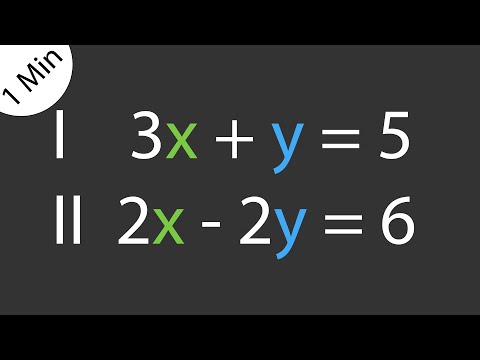 Lineares Gleichungssystem - Additionsverfahren mit 2 Variablen | einfach erklärt in 1 Min