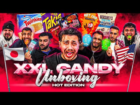 EMRE & KENAN CRY BECAUSE OF SPICY NOODLES 🥵 XXL Sweets Unboxing 🇯🇵