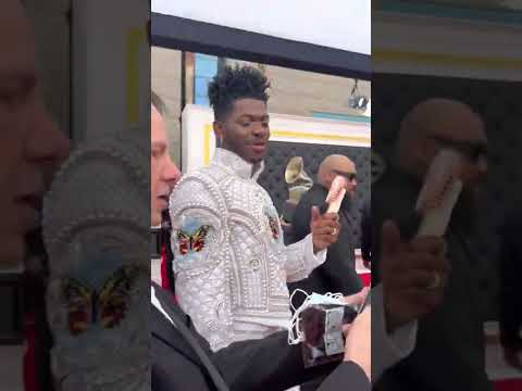 when you ask Lil Nas X for a look, he will 👏 give 👏 you 👏 a 👏 look #montero #GRAMMYs | SiriusXM