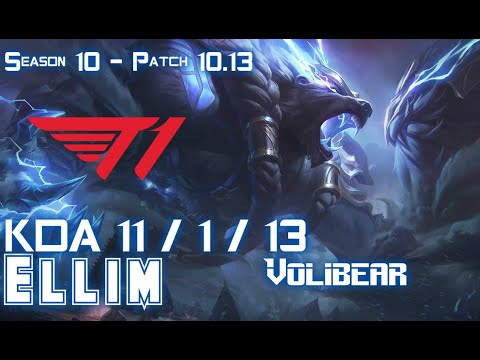 T1 Ellim VOLIBEAR vs GRAGAS Jungle - Patch 10.13 KR Ranked