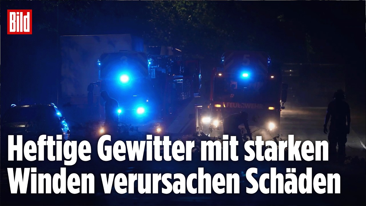 NRW: Heftige Gewitter mit starken Winden verursachen Schäden in Duisburg