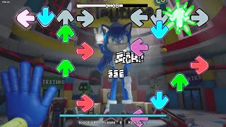 Playtime fnf be like SONIC in Poppy Playtime  Poppy Playtime But Huggy Wuggy is Sonic  Bendy Mod