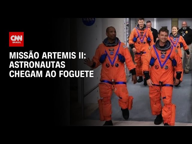 Veja a chegada dos astronautas ao foguete para missão Artemis II | CNN 360º