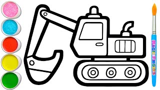 Download lagu Let's Learn How to Draw, Paint Excavator | Coloring, Drawing, Painting Tips for Kids & Toddlers #129 mp3