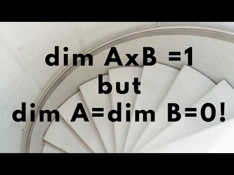 dim AxB =1 but dim A = dim B = 0!