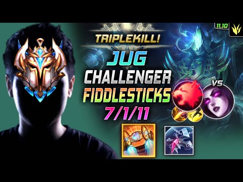 Challenger Fiddlesticks Jungle vs Morgana - 챌린저 장인 정글 피들스틱 템트리 룬 벨트 포식자 フィドルスティックス - LOL KR 11.10