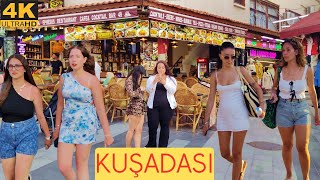 KUŞADASI CENTER WALK TOUR |4K UHD| PUBLIC BEACH| SUNSET |2025|