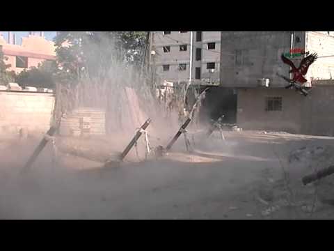 استهداف لواء مغاوير الغوطة بقذائف الهاون مواقع قوات النظام قرب ثكنة كمال مشارقة في مدينة دمشق