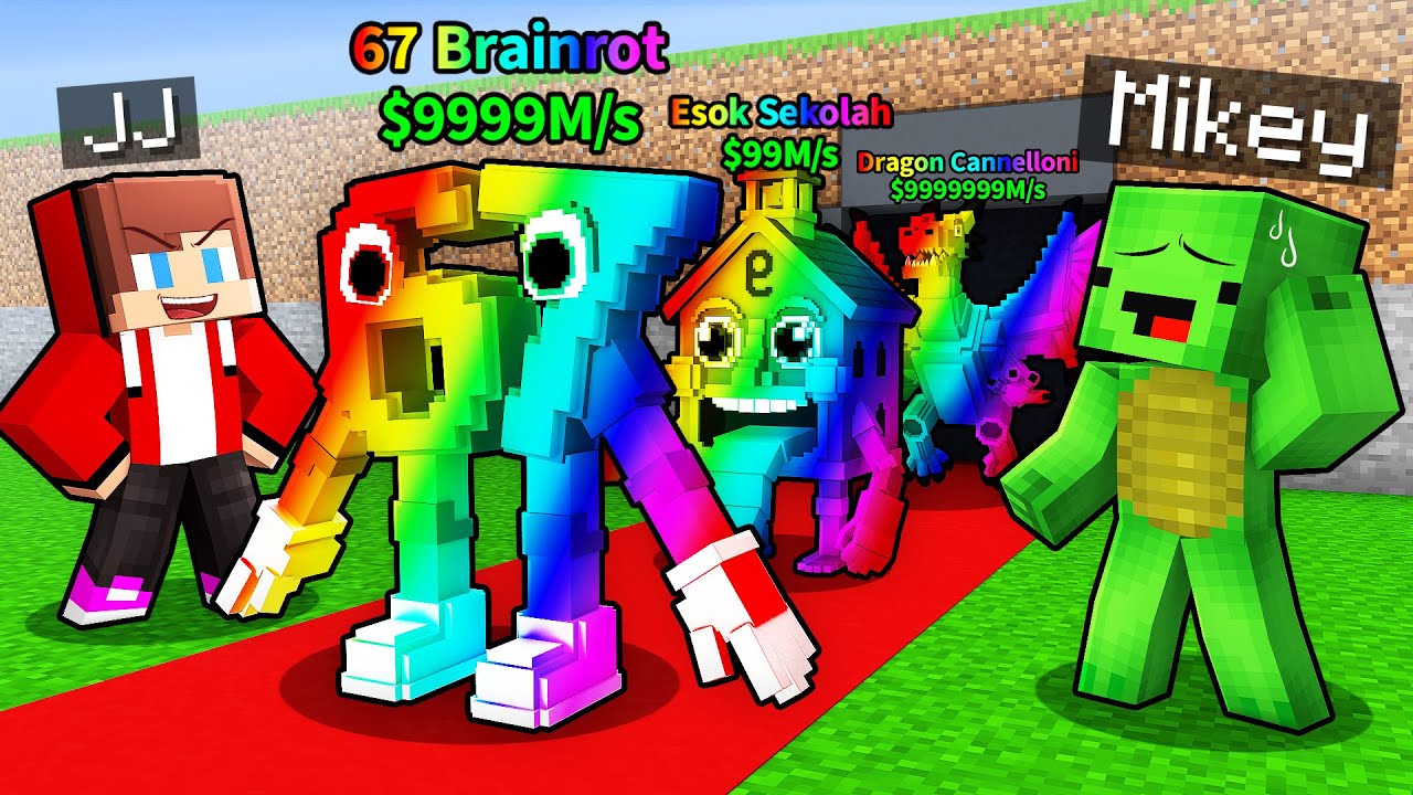JJ Steal Mikey’s Italian Brainrot in Minecraft (Maizen)