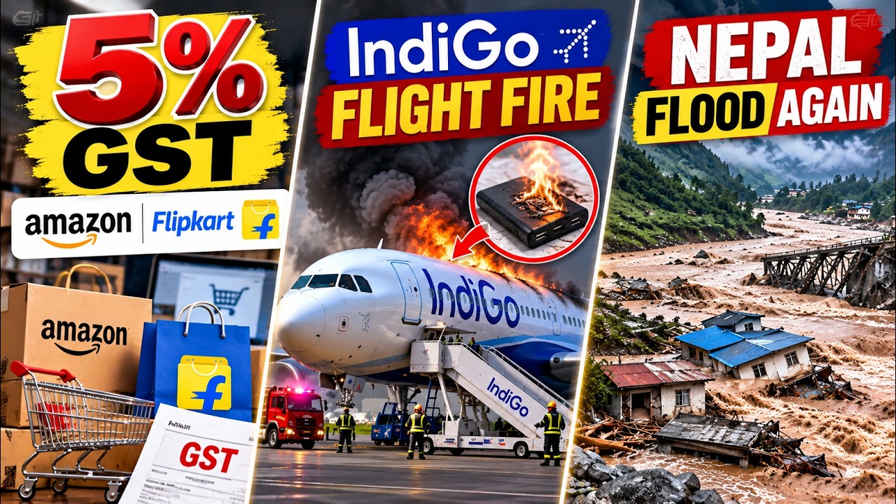 5% GST on Amazon Flipkart, IndiGo Flight Fire 😱, Nepal Flood Again!