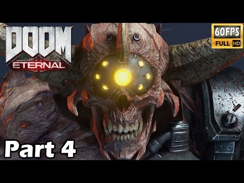 DOOM ETERNAL Walkthrough Gameplay Part 4 - DOOM HUNTER BASE (FULL GAME)