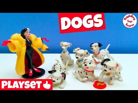 Disney Toys - Disney Figurines - DALMATIANS - DISNEY VILLAINS - Disney Dogs Video