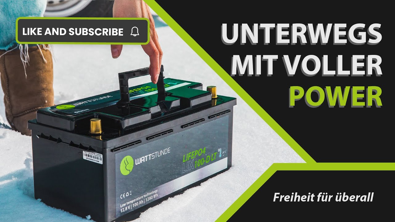 WATTSTUNDE® Lithium Battery 100Ah LiFePO4 / LIX100D-LT