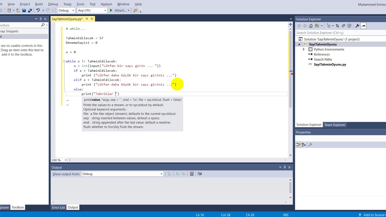 Python Sayı Tahmin Oyunu