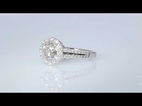 1.83CT Round Brilliant Diamond Halo Engagement Ring Cert/appr $11K+$4250
