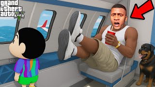 Franklin's First Experience In Stolen Private Plane With Shinchan In GTA 5!