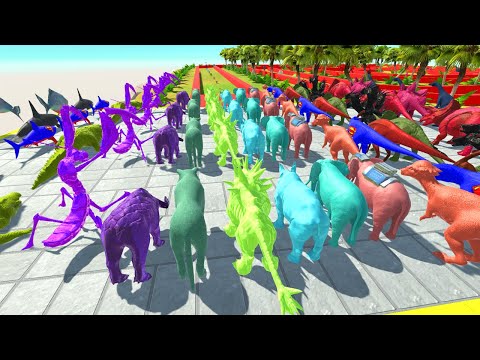 Colored All Units Death Run Battle | Animal Revolt Battle Simulator